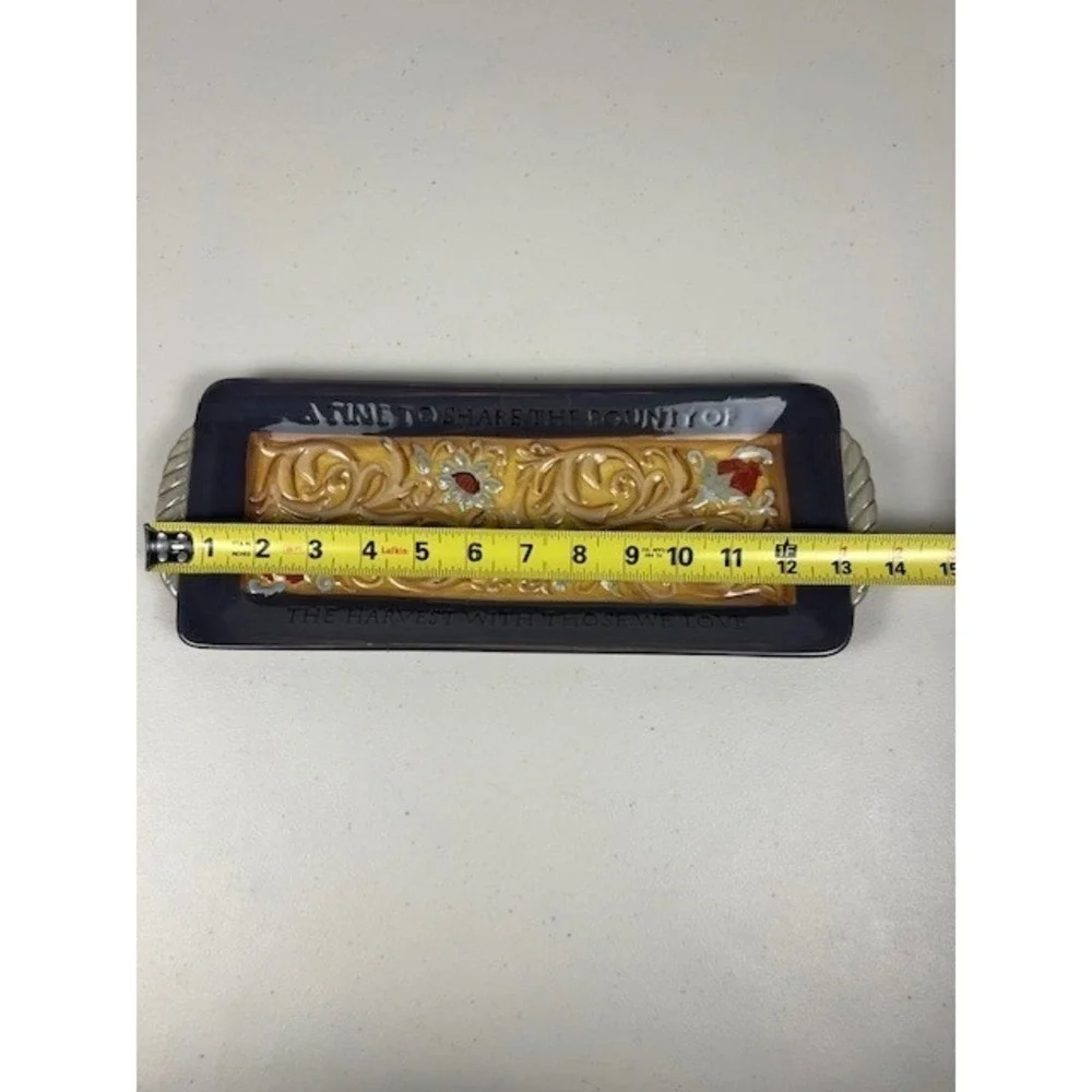 Amscan Harvest Sentiment‎ Ceramic Serving Kitchen Trinket Wall Hanging Tray